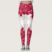 Rote Blume auf weißem Hintergrund Leggings (Vorderseite)