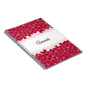 Rote Blume auf weißem Hintergrund Notizblock (Rechte Seite)