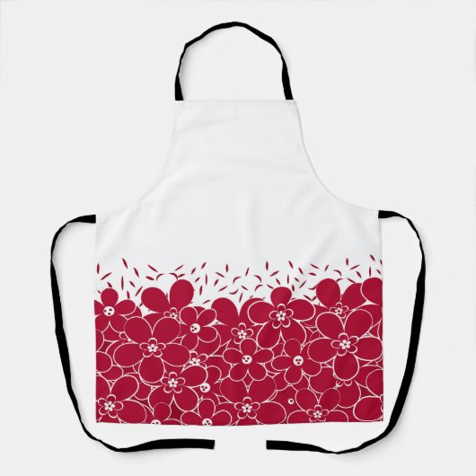 Rote Blume auf weißem Hintergrund Schürze (Vorderseite)