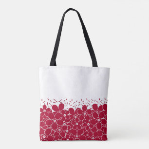 Rote Blume auf weißem Hintergrund Tasche