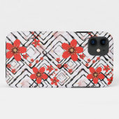 Rote Blume auf weißem, schwarzem Hintergrund. Case-Mate iPhone Hülle (Rückseite (Horizontal))