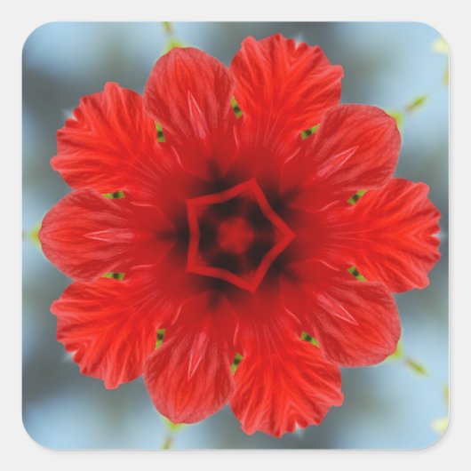 Rote Blume Aufkleber (Vorderseite)