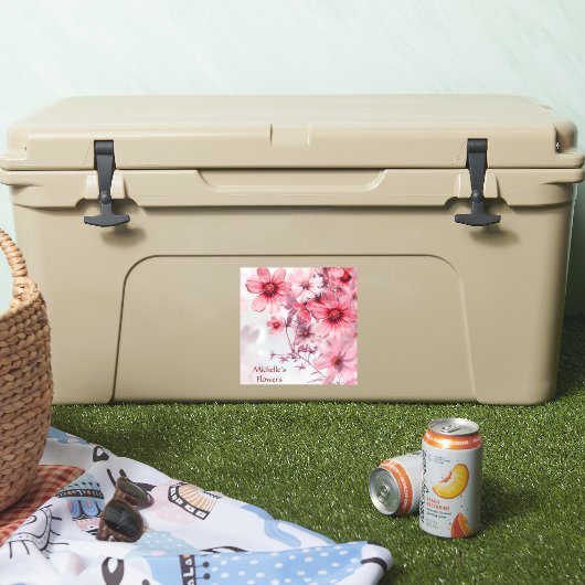 Rote Blume Aufkleber (Kühler)