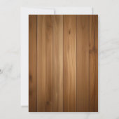 Rote Blume aus rustikalem Holz - romantische Hochz Einladung (Rückseite)