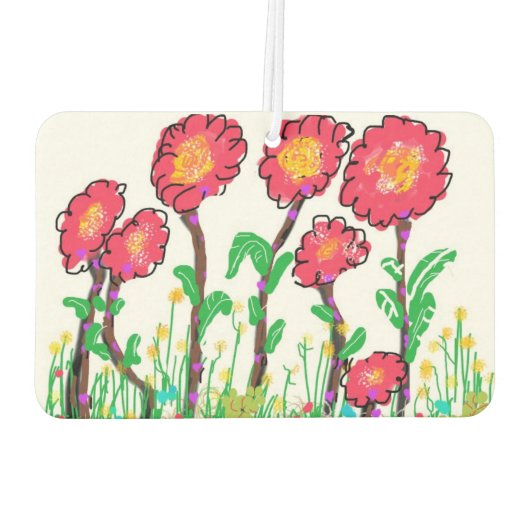 Rote Blume Autolufterfrischer (Rückseite)