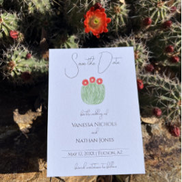 Rote Blume Barrel Cactus Save the Date Card