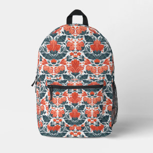 Rote Blume Bedruckter Rucksack