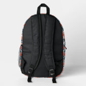 Rote Blume Bedruckter Rucksack (Rückseite)