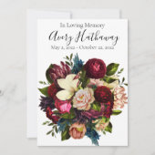 Rote Blume Beerdigung Beileid Foto Gebetskarte Einladung (Vorderseite)