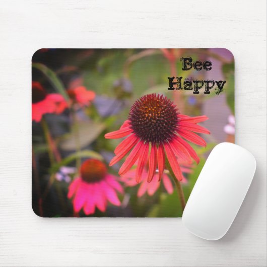 Rote Blume bei RHS Wisley Bee Happy Mousepad (Mit Mouse)