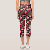 Rote Blume bei Sonnenlicht Nah-up Muster Capri Leggings (Rückseite)
