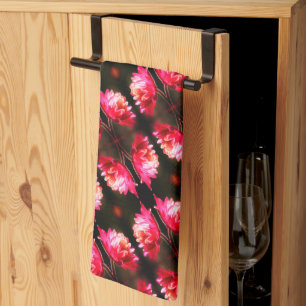 Rote Blume bei Sonnenlicht Nah-up Muster Geschirrtuch