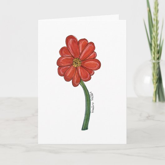 Rote Blume Blank Karte (Vorderseite)
