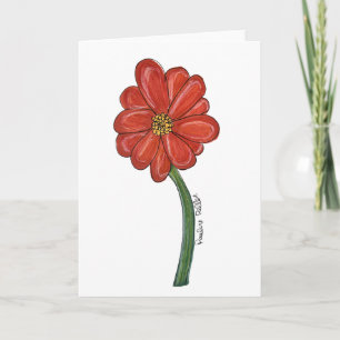 Rote Blume Blanko Karte