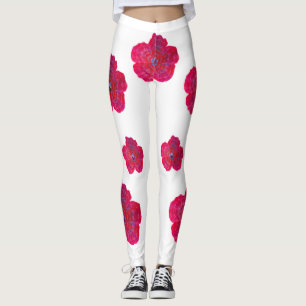 Rote Blume Blossom Art Pattern Legierung Leggings