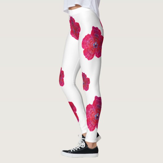 Rote Blume Blossom Art Pattern Legierung Leggings (Links)