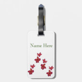 Rote Blume blüht Gepäckanhänger (Rückseite vertikal)