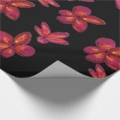 Rote Blume blüht Geschenkpapier (Ecke)