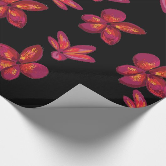 Rote Blume blüht Geschenkpapier (Ecke)