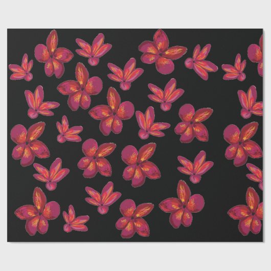 Rote Blume blüht Geschenkpapier (Flach)