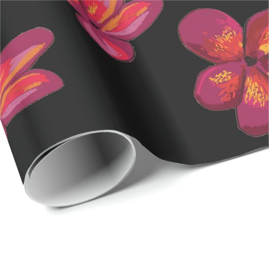 Rote Blume blüht Geschenkpapier (Rolleneckpunkt)