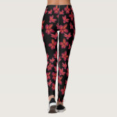Rote Blume blüht Leggings (Rückseite)