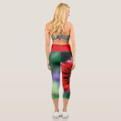 Rote Blume Blumenbezeichnungen Personalisierte Bez Capri Leggings (Rückseite)