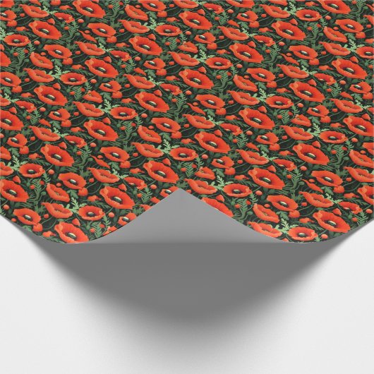 Rote Blume Blumengrün Geburtstag Geschenkpapier (Ecke)