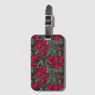 Rote Blume, Blumenmuster im Wasser. Gepäckanhänger