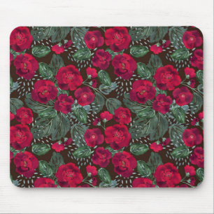 Rote Blume, Blumenmuster im Wasser. Mousepad