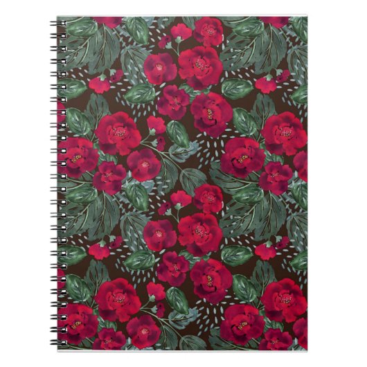 Rote Blume, Blumenmuster im Wasser. Notizblock (Vorderseite)