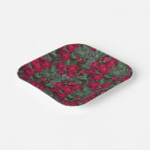 Rote Blume, Blumenmuster im Wasser. Pappteller (Gewinkelt)