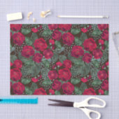 Rote Blume, Blumenmuster im Wasser. Seidenpapier (Handwerk)