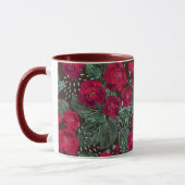 Rote Blume, Blumenmuster im Wasser. Tasse (Links)