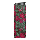 Rote Blume, Blumenmuster im Wasser. Thermosbecher (Nach links gedreht)
