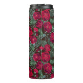 Rote Blume, Blumenmuster im Wasser. Thermosbecher (Rückseite)