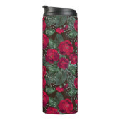 Rote Blume, Blumenmuster im Wasser. Thermosbecher (Nach rechts gedreht)