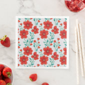 Rote Blume Blumenmuster Nahtloses Muster Serviette (Beispiel)