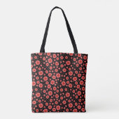 Rote Blume Blumenmuster Tasche (Rückseite)