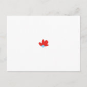 Rote Blume Blütenmuster mit hellblauer Mitte. Postkarte (Vorderseite)