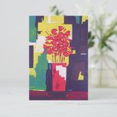 Rote Blume Bouquet-Malerei - Rote Vase - Moderne Einladung (Stehend Vorderseite)