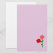 Rote Blume Briefpapier (Vorne/Hinten)