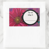 Rote Blume Buchplatte. Rechteckiger Aufkleber (Tasche)