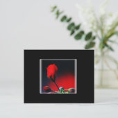 Rote Blume Bud Valentine Postkarte (Stehend Vorderseite)