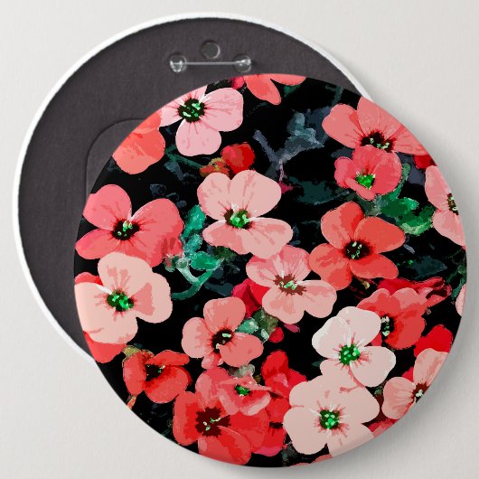 Rote Blume Button (Vorne & Hinten)