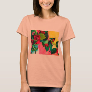 Rote Blume Camellias T-Shirt