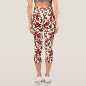 Rote Blume Capri Leggings (Rückseite)