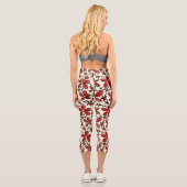 Rote Blume Capri Leggings (Rückseite)