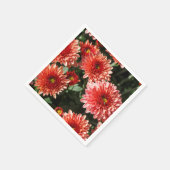 Rote Blume Chrysanthemum Serviette (Ecke)