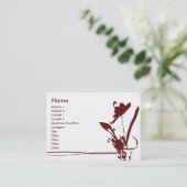 Rote Blume - Chubby Visitenkarte (Stehend Vorderseite)